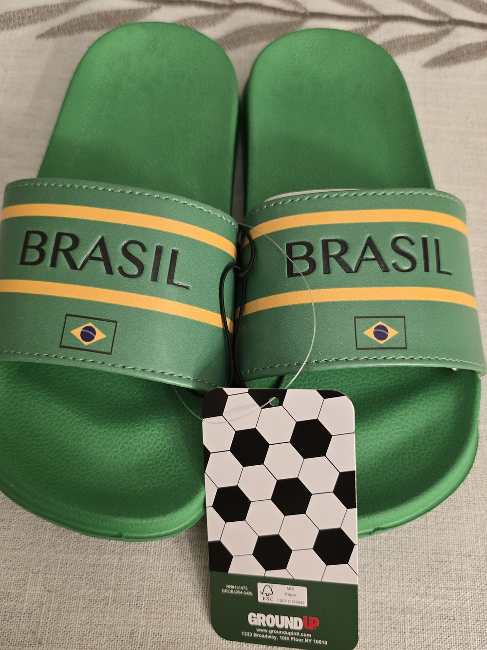 Kids Soccer Fan FIFA Slide Sandals – Brasil Brazil Size 2/3 Little Kid Youth